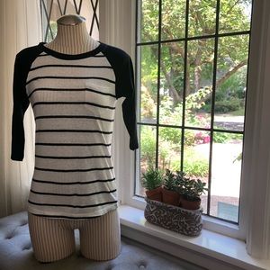 Black and White Baseball T-Shirt size small